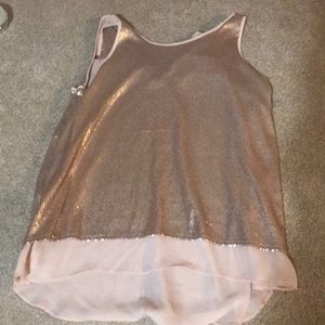 Rose gold dressy tank top